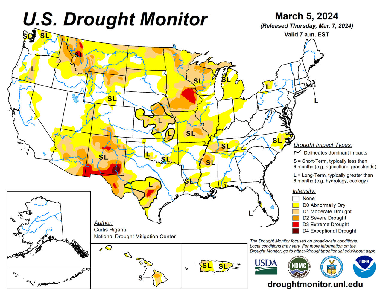 U.S. drought monitor map